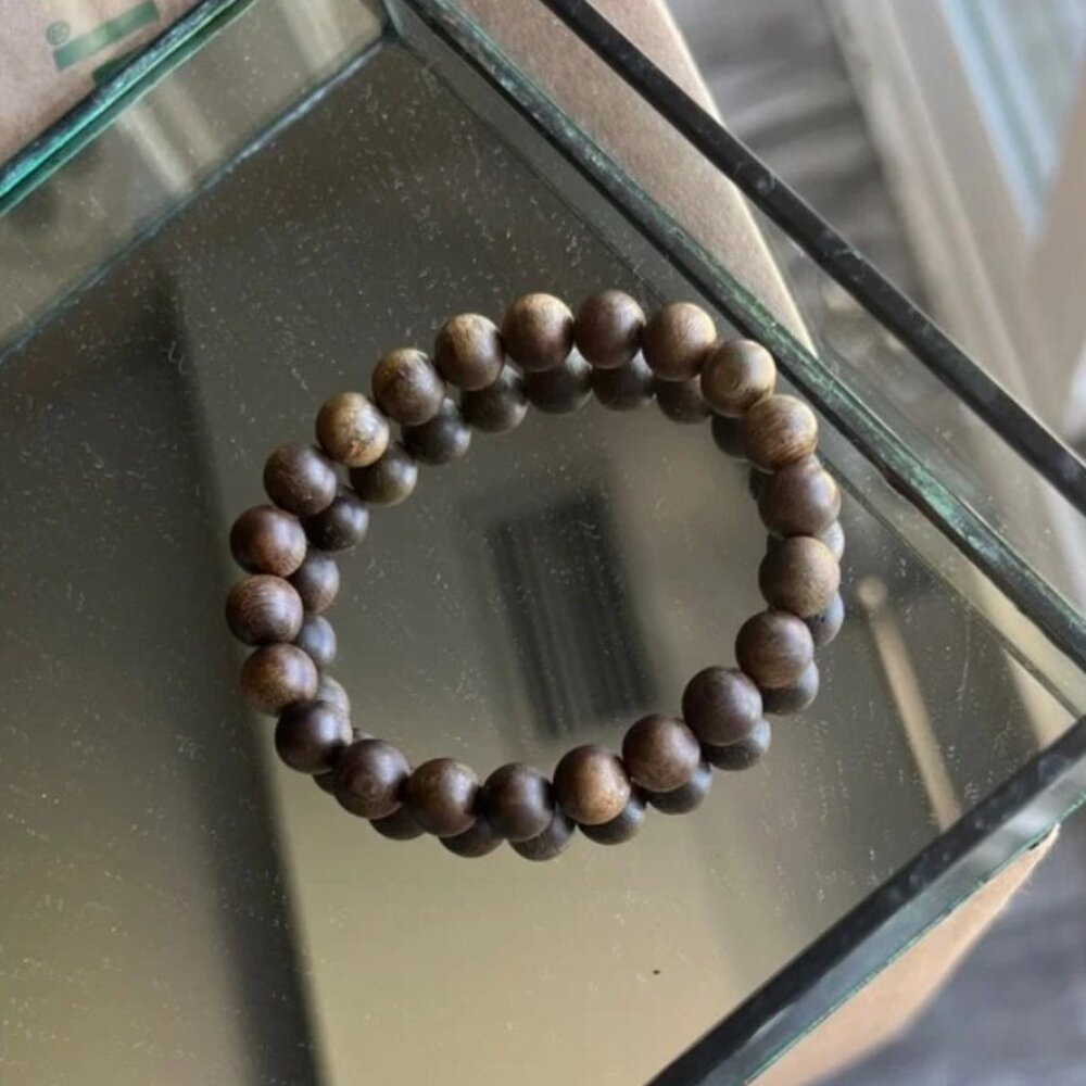 Dark Brown Agarwood Beaded Bracelet